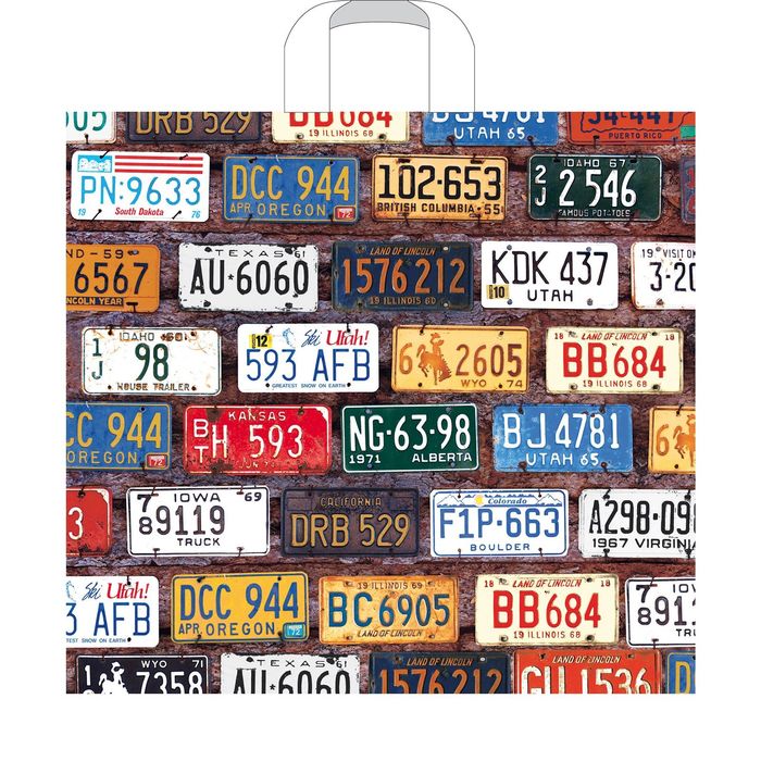 Пакет "Авто номера", полиэтиленовый с петлевой ручкой, 40х35 см, 100 мкм