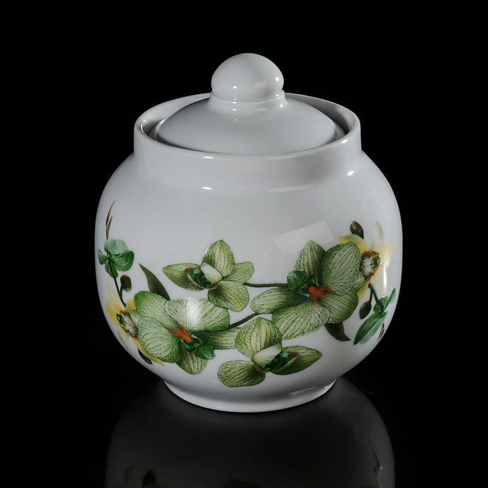 Сахарница 600 мл "Орхидея зеленая"