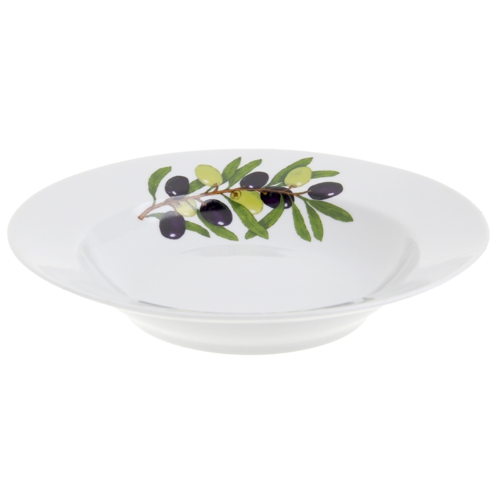 Тарелка глубокая 24 см с гладким краем "Оливки"
