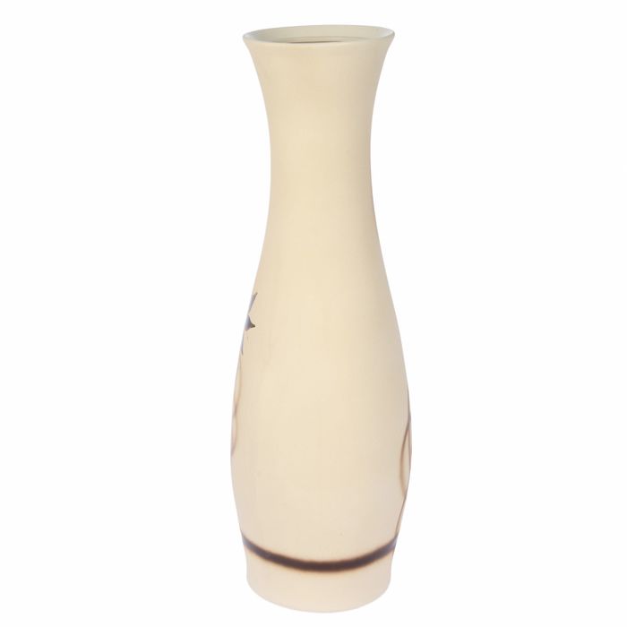 Ваза напольная "Нора" цветы, бежевая