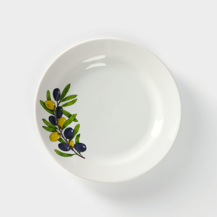 Тарелка «Оливки», d=17,5 см, белая, фарфор тарелка дулевский фарфор оливки d 21 см