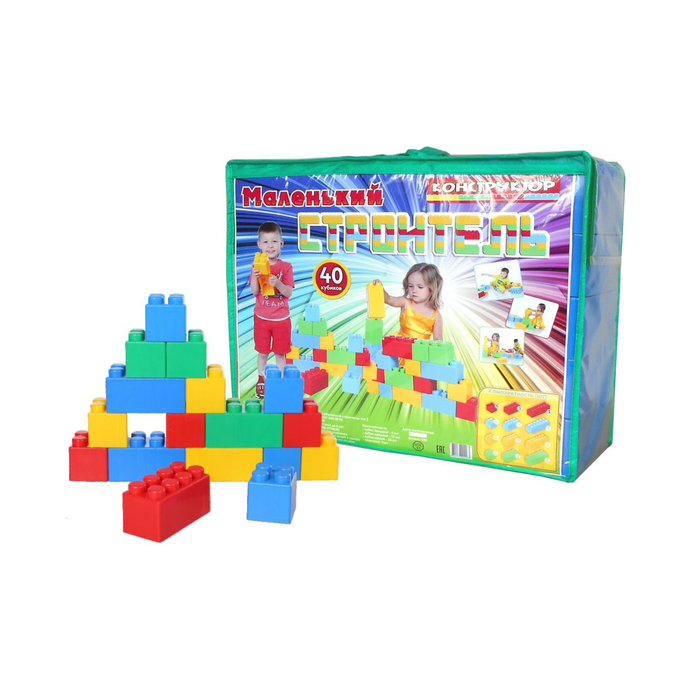 Конструктор "Маленький строитель", 40 деталей