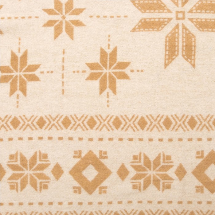 Плед шерстяной "Снежинка", 140х200 см, бел/беж, шерсть 70%, п/э 30%