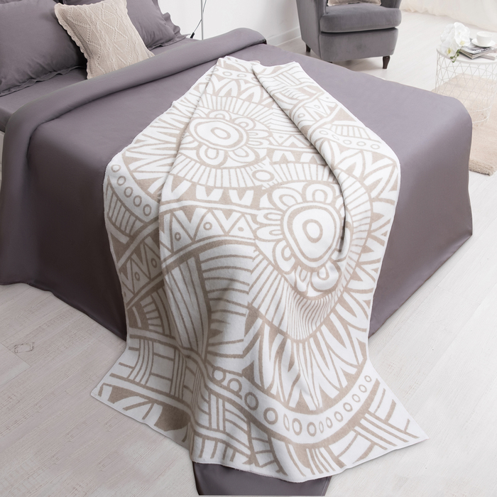 Одеяло жаккардовое "Перу", размер 140х205 см, хлопок, цвет микс