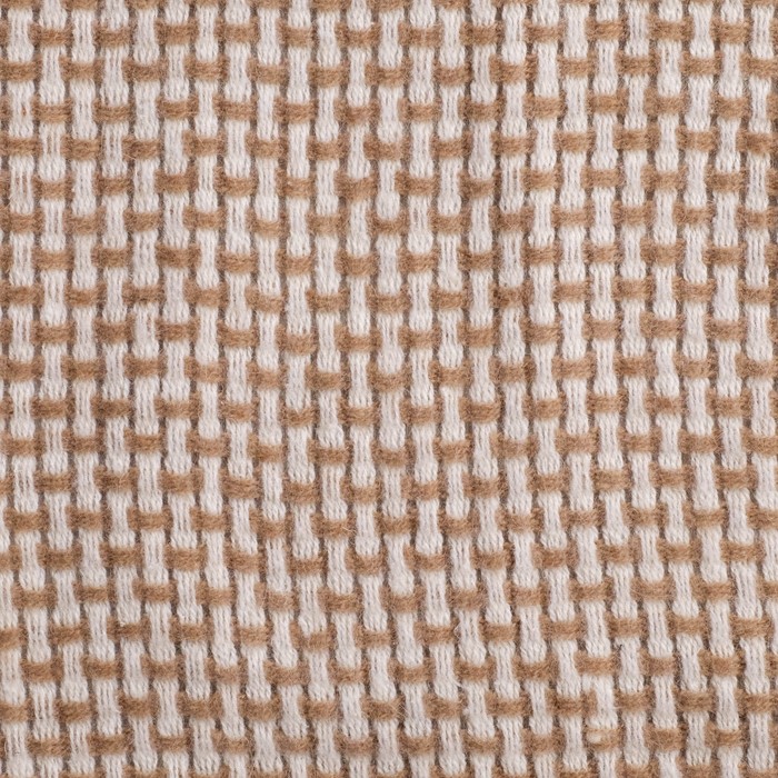 Плед шерстяной "Милано ЛЮКС Рогожка", 170х210 см, бел/беж, шерсть 70%, п/э 30%