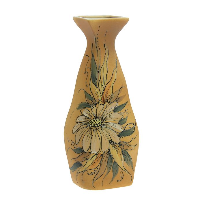 Ваза "Мадра" большая, ангоб, цветы