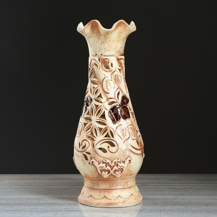 Ваза напольная "Элеонора" шамот, резная, микс