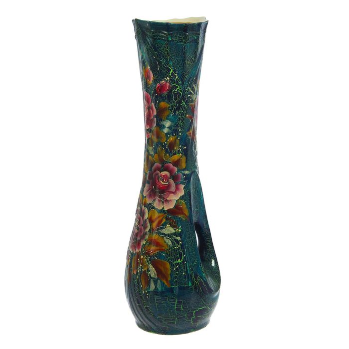 Ваза напольная "Кора" кракелюр, зелёная, микс