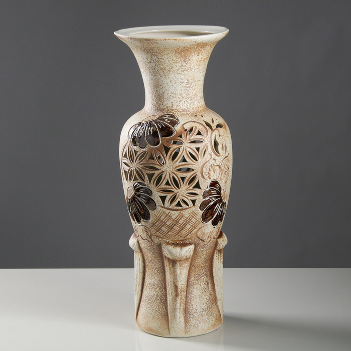 Ваза напольная "Элегия" шамот, резная