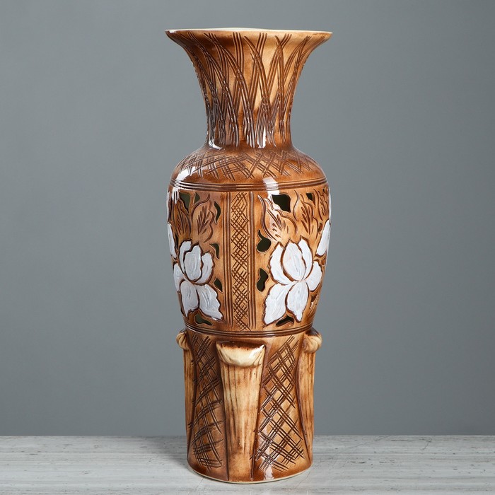 Ваза напольная "Элегия" шамот, узор