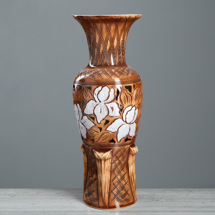 Ваза напольная "Элегия" шамот, узор