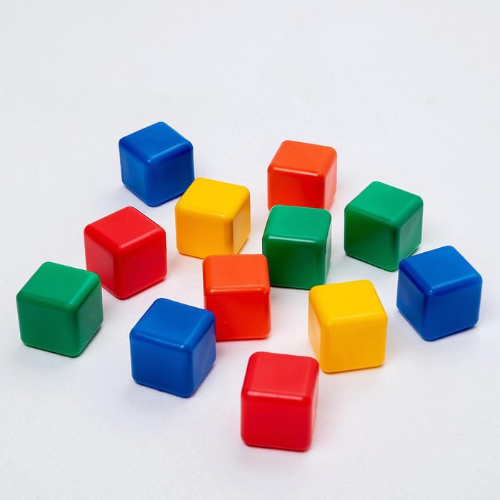 фото Набор цветных кубиков, 12 штук, 4 х 4 см соломон