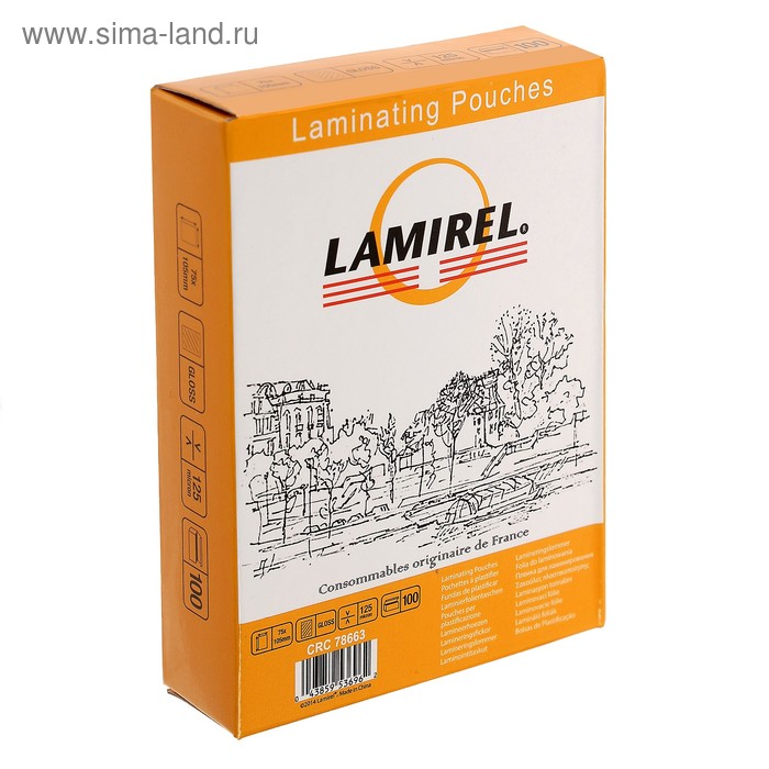 

Пленка для ламинирования A7- 75х105 мм, 125 мкм, 100 штук, глянцевые, Lamirel
