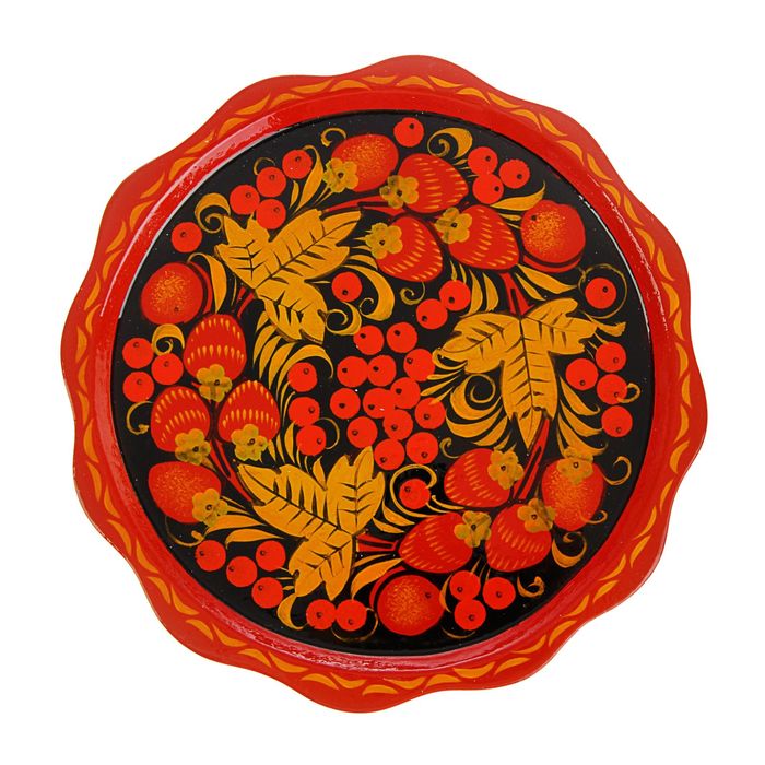 Набор для вина «Хохлома»: 6 рюмок, поднос сервировочный