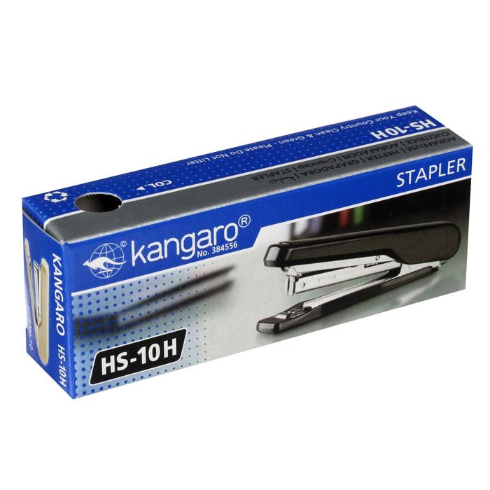 Степлер №10 20 листов Kangaro HS-10H, встроенный антистеплер, 50 скоб, микс