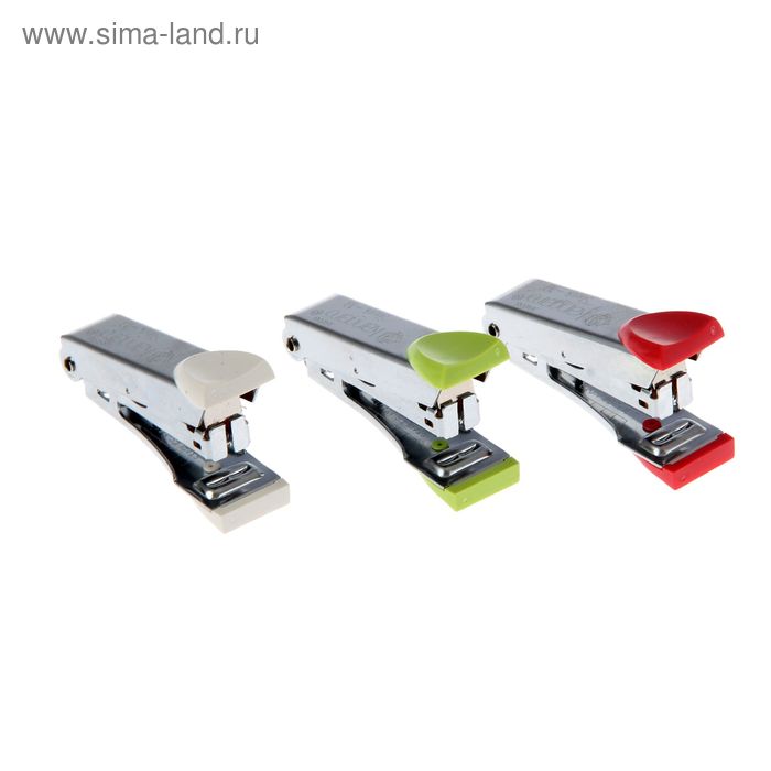 Степлер №10, до 10 листов, Kangaro Sleek-10, металлический корпус, встроенный антистеплер, 50 скоб, МИКС