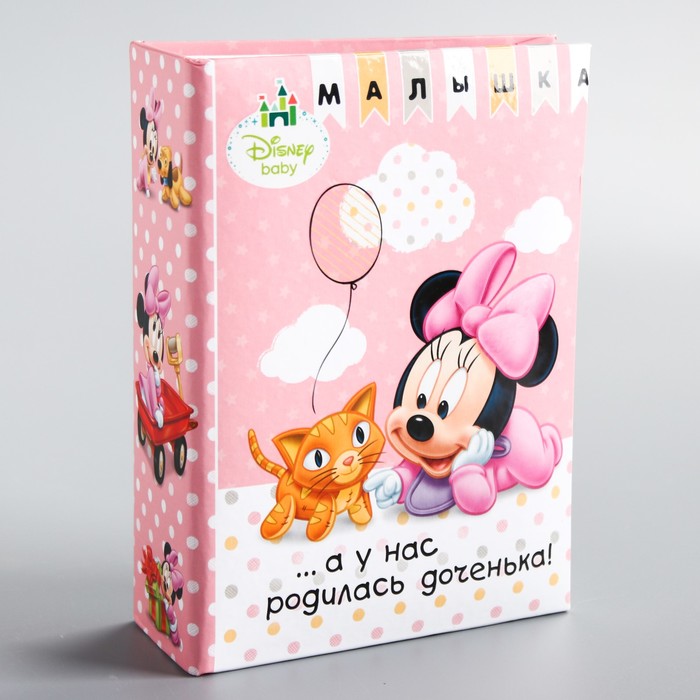 Фотоальбом на 100 фото в твёрдой обложке "А у нас родилась доченька", Минни Маус, Дисней Беби