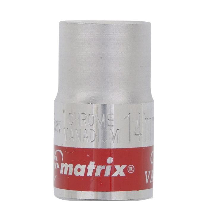 Головка торцевая MATRIX Master 13688, 14 мм, 12-гранная, CrV, под квадрат 1/2, хромированная 1246