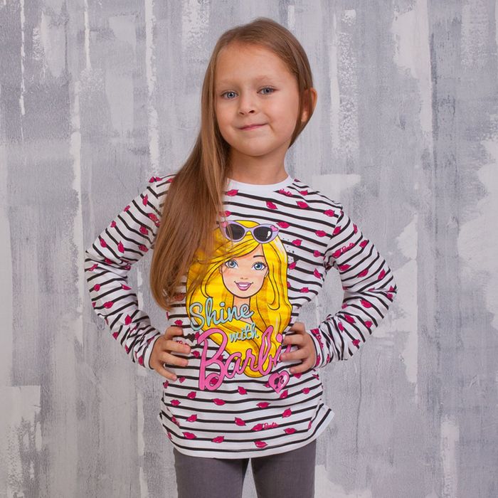 Джемпер для девочки Barbie, рост 98 см (56), цвет белый/полоска ZG 03561-W1_Д