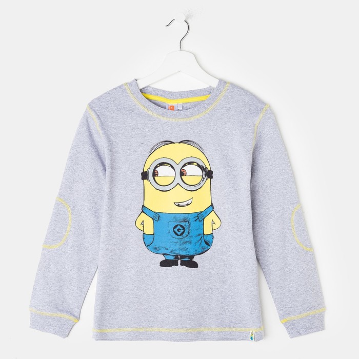 Джемпер для мальчика "Миньоны", рост 140 см (72), цвет серый меланж ZB 23001_Д