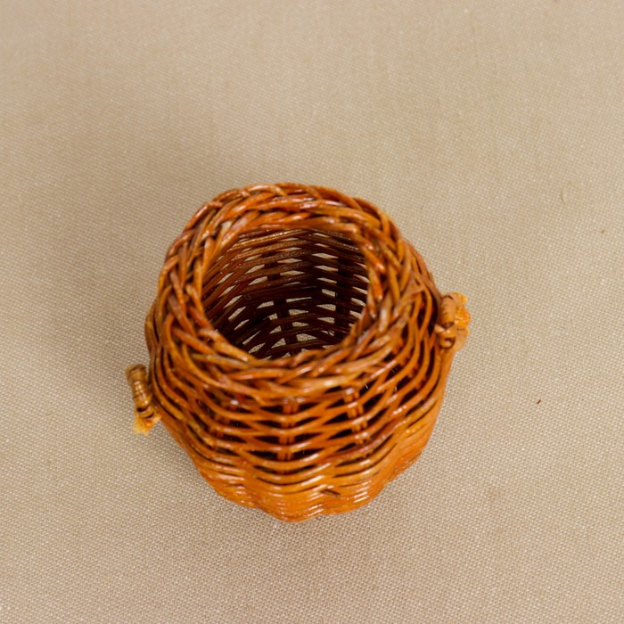 Кашпо «Бочонок», с ручками, D=6,5 см, H=7 см, бамбук