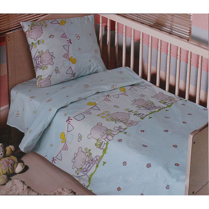 Детское постельное бельё Блакит kids "Мишутки", размер 147х112 см, 150х100 см, 40х60 см, бязь, хлопок100%