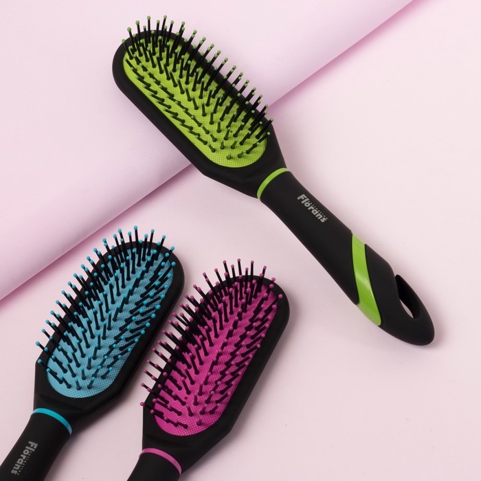 Расчёска массажная, прямоугольная, 23см, цвет МИКС