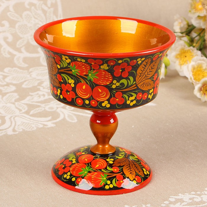 Конфетница на ножке «Хохлома»