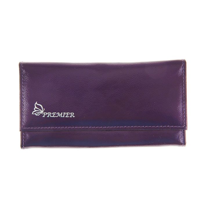 Кошелёк женский на клапане, 2 отдела для купюр, для монет, для кредитных карт, цвет фиолетовый