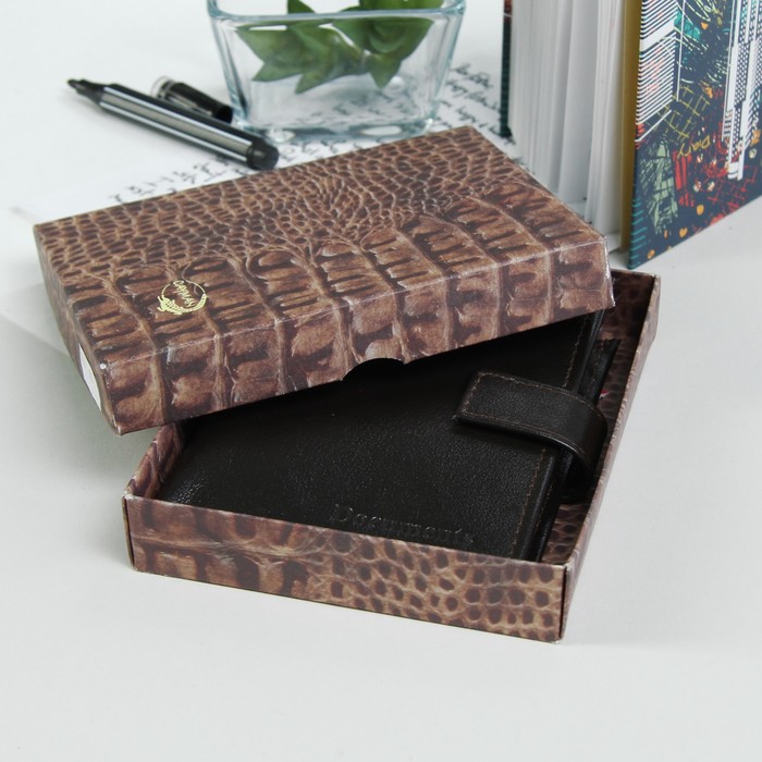 Портмоне на кнопке, 1 отдел, отдел для монет, коричневый матовый