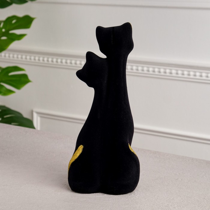 Копилка "Кошка и кот" флок, микс