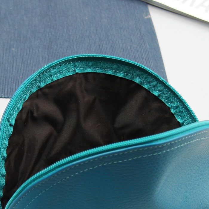 Косметичка простая на молнии, 1 отдел, флотер, цвет бирюзовый