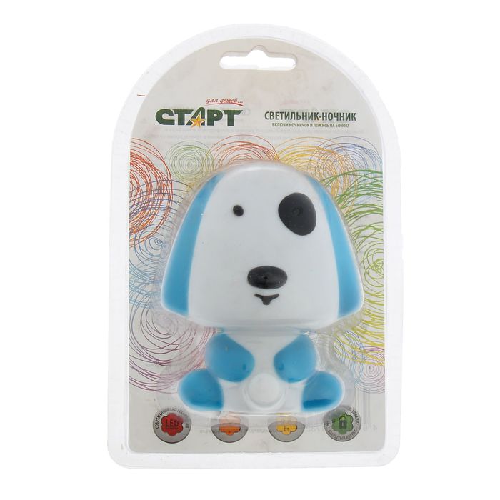 Ночник "Собака" голубой 1 LED