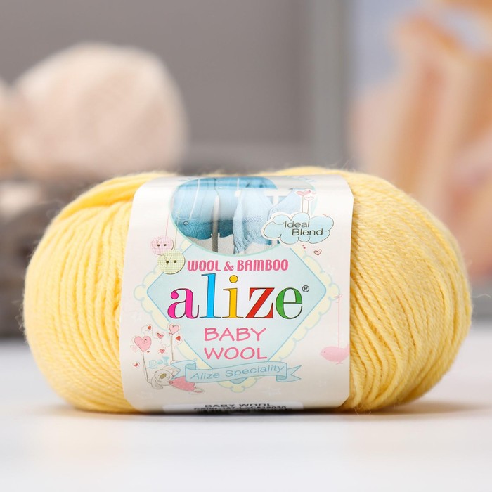 

Пряжа "Baby Wool" 40% шерсть, 40% акрил, 20% бамбук 175м/50гр (187 лимонный)