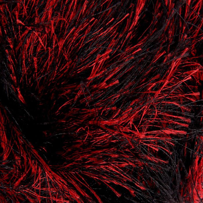 Пряжа "Decofur" 100% полиэстер 110м/100гр (1381 черно-красный)