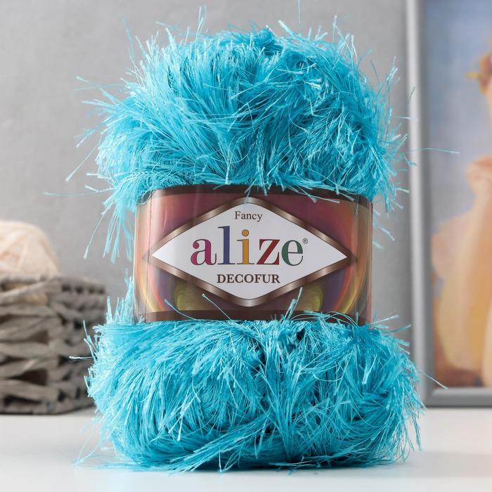 Пряжа "Decofur" 100% полиэстер 110м/100гр (245 бирюзовый)