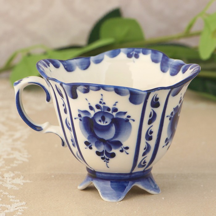 Чашка «Иринка», 8х10х11,5 см, гжель