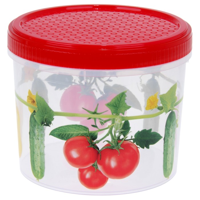 Контейнер пищевой 1 л круглый с завинчивающейся крышкой, цвет МИКС