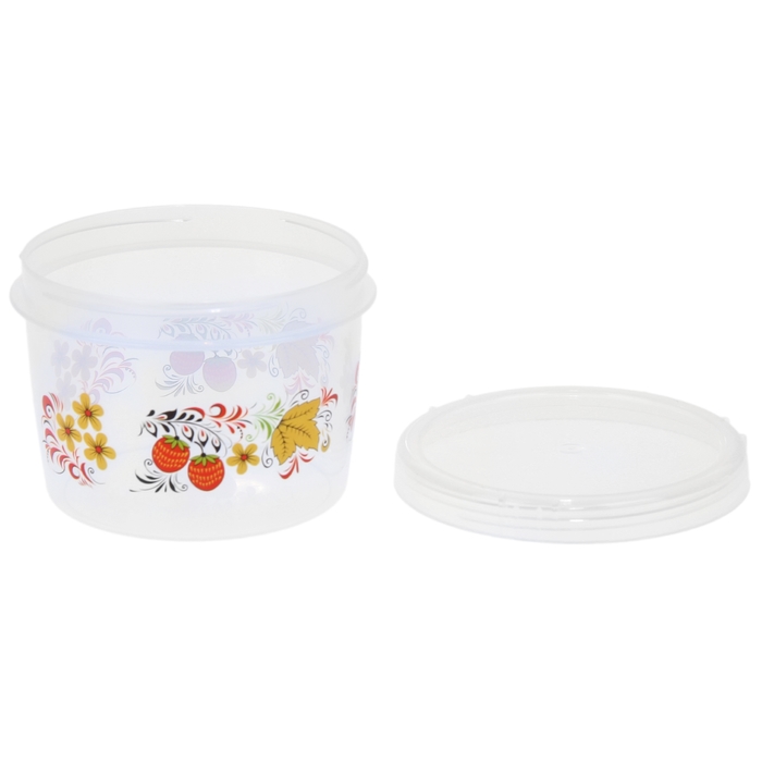Контейнер пищевой 500 мл круглый с завинчивающейся крышкой, цвет МИКС