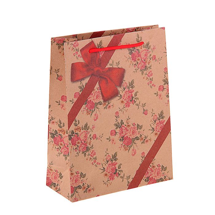 Пакет крафт "Бантик", 31,5 х 42 х 10 см