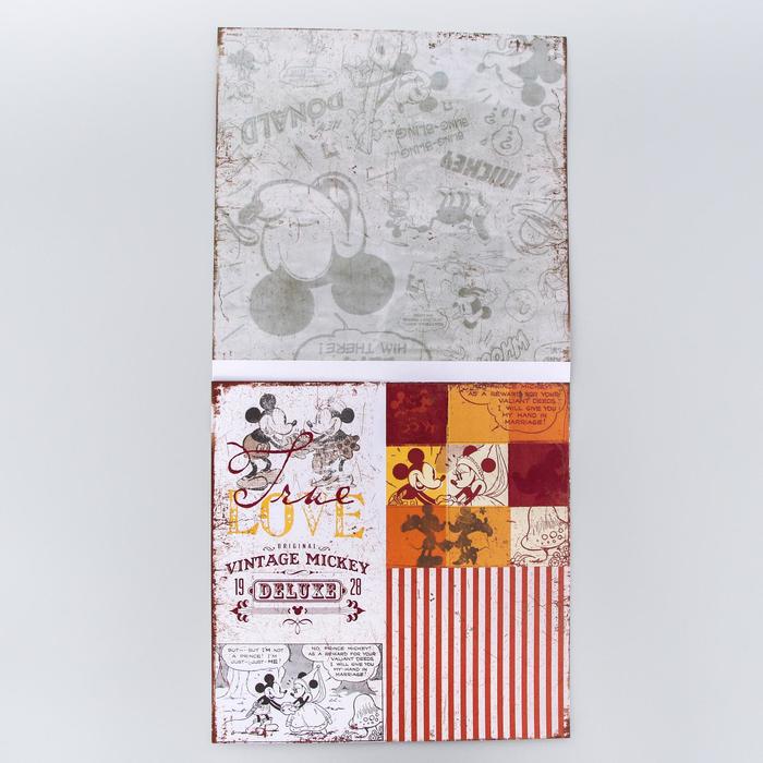 Набор бумаги для скрапбукинга "Old's cool", Микки Маус и друзья, 12 листов, 29.5 х 29.5 см, 160 г/м²