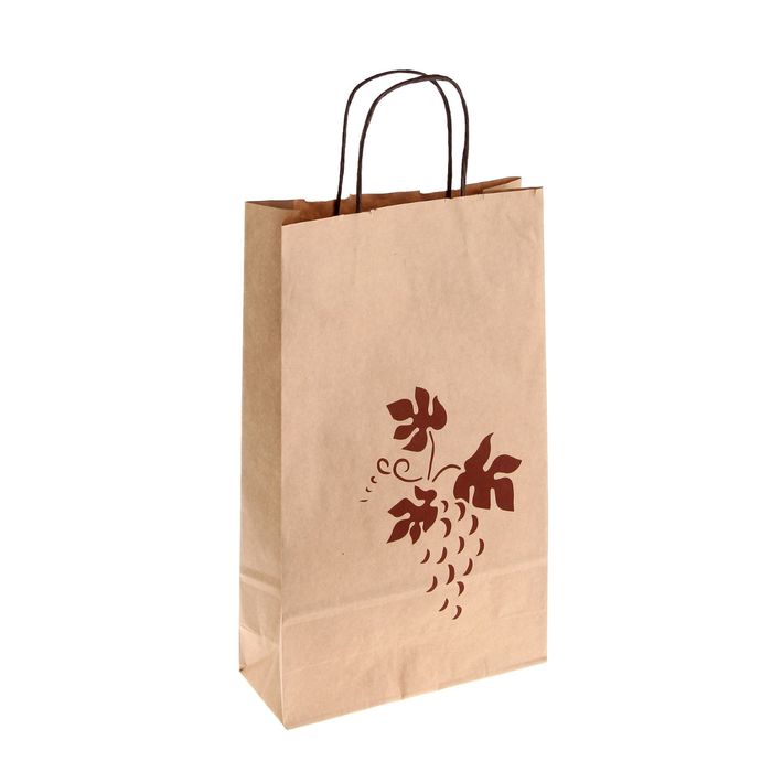 Пакет крафт "Лоза" бурый, 25 х 10 х 41 см