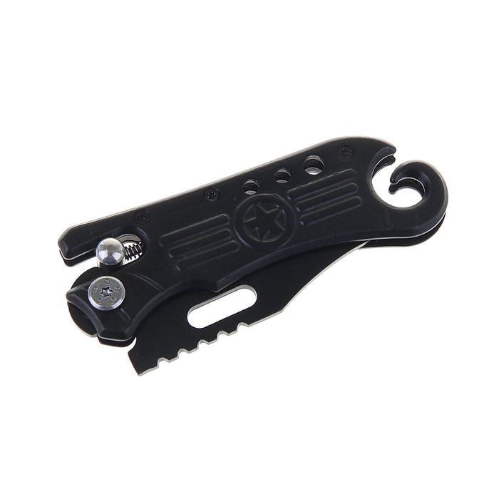 Нож складной неавтоматический фиксатором, рукоять чёрная