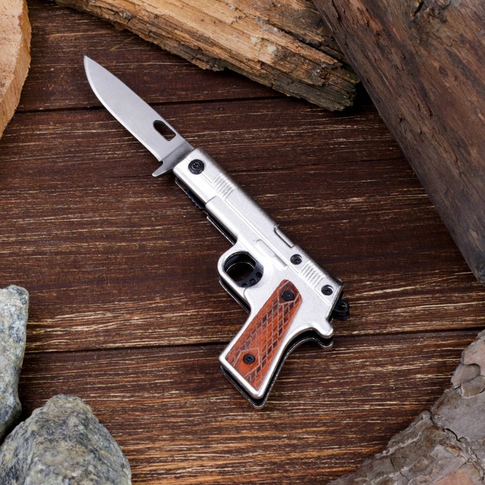 Нож складной неавтоматический с фиксатором, рукоять в виде пистолета