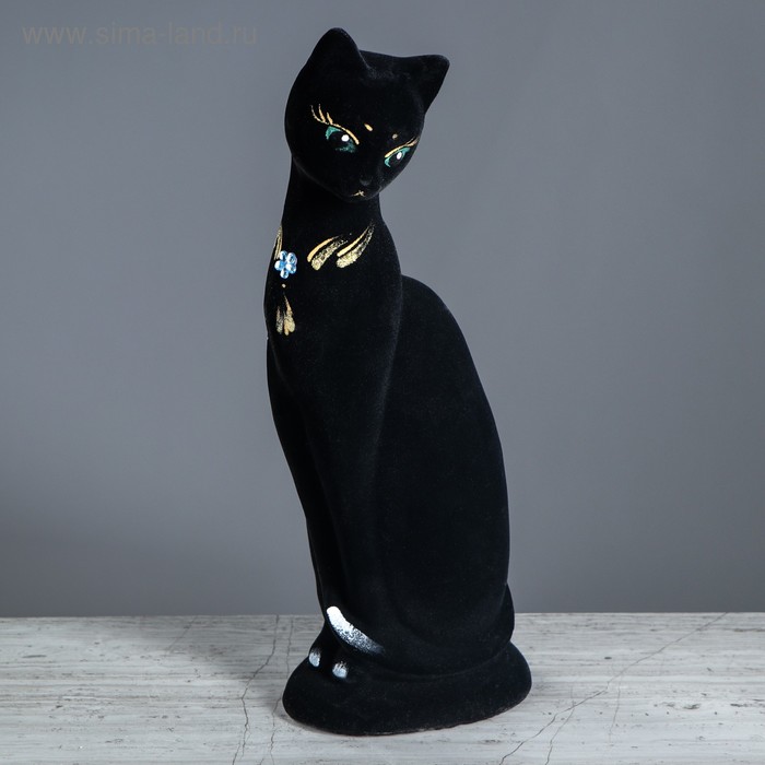 

Копилка "Кошка Ася", покрытие флок, чёрная, 30 см
