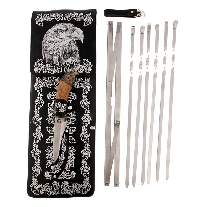 Набор для шашлыка "Орел": 6 шампуров,мангал, нож