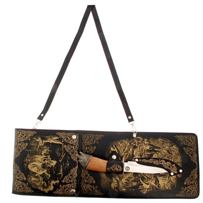 Набор для шашлыка "Охота на лося": 6 шампуров,мангал, нож