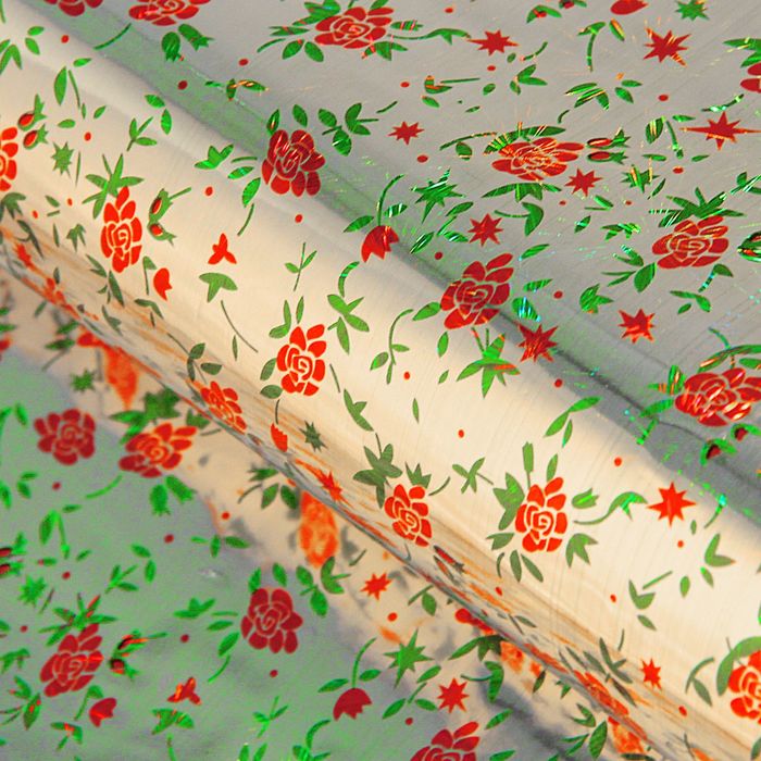 Бумага голографическая "Розочки"