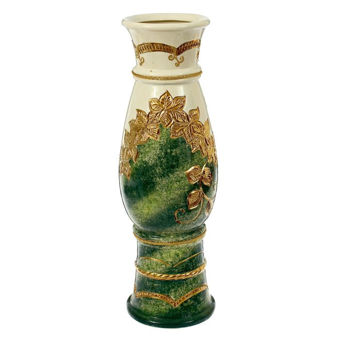 Ваза напольная "Осень" малахит, зелёная, золото