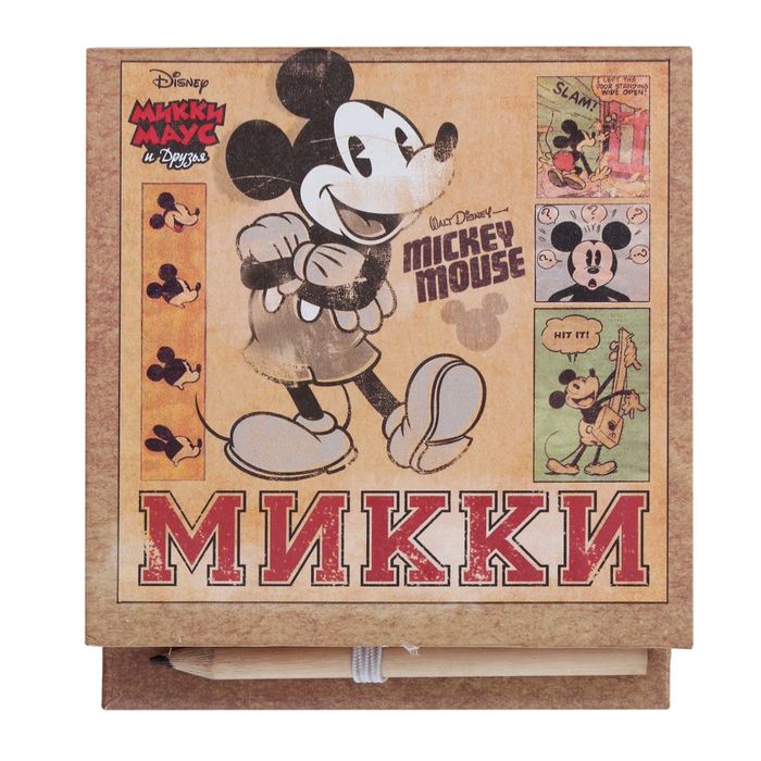 Блок бумаги для записей в футляре "Для гениальных идей", Микки Маус и друзья, 150 листов